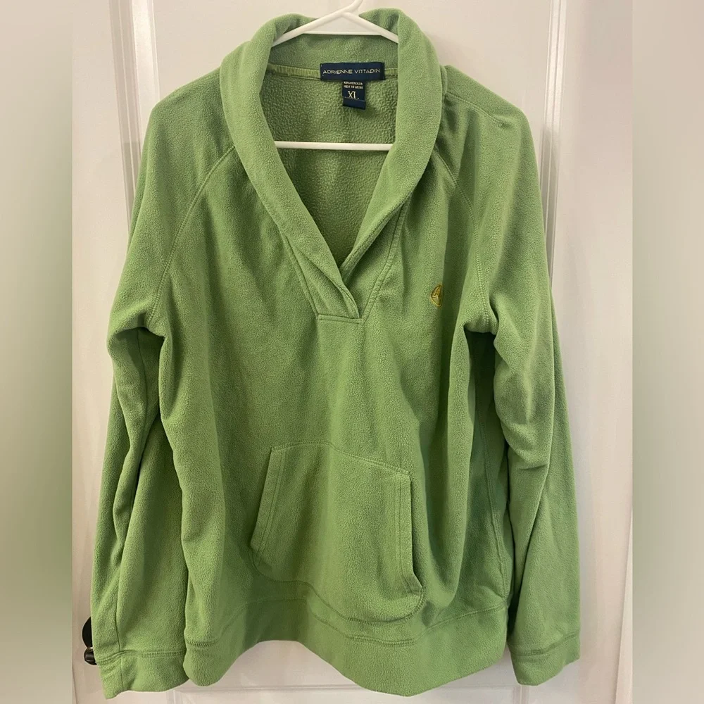 Vintage Adrienne Vittadini Green Fleece Pullover XL - Picture 1 of 4